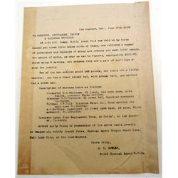 1910 RAILROAD NOTICE OF A TRAIN ROBBERY IN UTAH - SOUTHERN PACIFIC