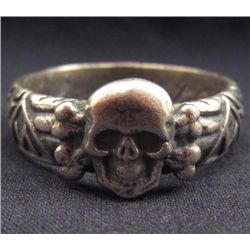 STERLING SILVER GERMAN NAZI SS WEDDING RING - SZ. 10