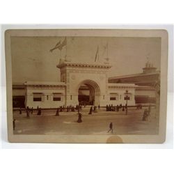 1901 MOUNTED PHOTO OF NEW YORK CENTRAL & HUDSON RIVER RAILROAD STATION