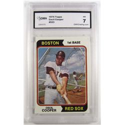 1974 TOPPS #523 CECIL COOPER BASEBALL CARD - GMA NM 7