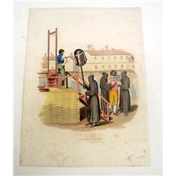VERY RARE 1820 PRINT OF AN EXECUTION IN ROME FOR MURDER