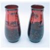 Image 1 : A pair of Royal Doulton flambe vases of tapering rounded form with ogee rim decorated with cattle...