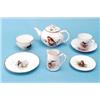 Image 1 : A Royal Worcester porcelain 24 piece tea service, each piece painted with differing named ornitho...