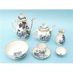 A Davis & Flight Worcester porcelain 23 piece tea and coffee service, later transfer decorated wi...