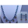 Image 1 : 201.40 CTW BLUE TOPAZ AND CITRINE NECKLACE AND EARRING