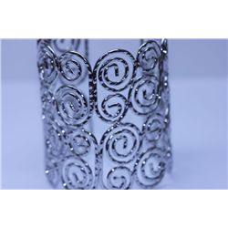 200CTW ANTIQUE SILVER BRASS BANGLE METAL BRASS