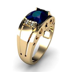 Genuine 2.80 ctw Sapphire Ring 14k 4g,  RS 7