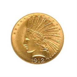 Early Gold Bullion $10 Indian Almost Uncirculated