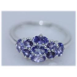 10.55 CTW TANZANITE RING .925 STERLING SILVER