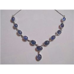 127.55 CTW TANZANITE NECKLACE .925 STERLING SILVER