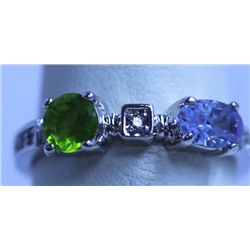 GREEN, LAVANDER AND CZ RING