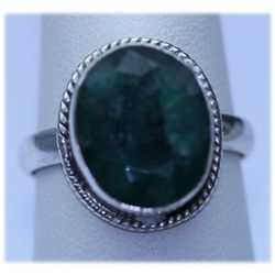 26.85 CTW EMERALD  RING .925 STERLING SILVER