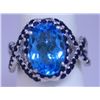 Image 1 : 30.35 CTW BLUE TOPAZ AND SAPPHIRE RING .925 STERLING SI