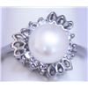 Image 1 : WHITE PEARL AND CZ RING