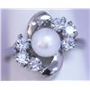 Image 1 : WHITE PEARL AND CZ RING