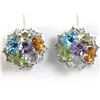 Image 1 : Genuine 4.98 ctw Multi Sapphire & Diamond Earring 14kt