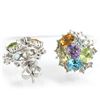 Image 2 : Genuine 4.98 ctw Multi Sapphire & Diamond Earring 14kt