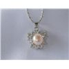 Image 1 : BUTTERFLY CZ PEACH PEARL SILVER NECKLACE***METAL: SILVE