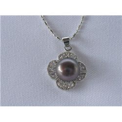 CLOVER BLACK PEARL CZ SILVER