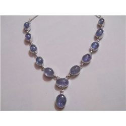 127.10 CTW TANZANITE NECKLACE .925 STERLING SILVER