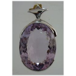 54.00 CTW Pink Amethyst Oval PENDANT .925 STERLING SILV