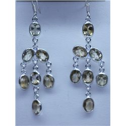 20.55 CTW CITRINE EARRINGS .925 STERLING SILVER