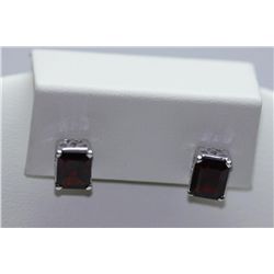 15.60 CTW GARNET EARINGS .925 STERLING SILVER