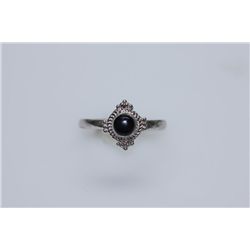 5.95 CTW BLACK ONEX RING .925 STERLING SILVER