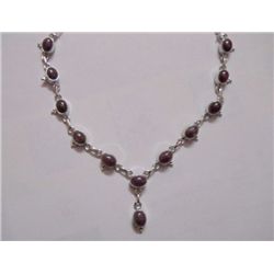 91.20 CTW RUBY NECKLACE .925 STERLING SILVER