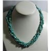 Image 1 : BLUE TURQUOISE 3-STRANDS CHIPPED STONE NECKLACE