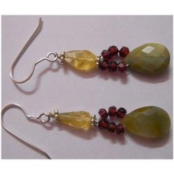 Natural 20.35 ctw Semi Precious Earring .925 Sterling