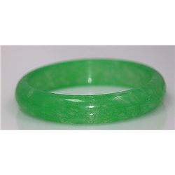 CHINESE GREE JADE BANGLE; DIAMETER 2.5 IN