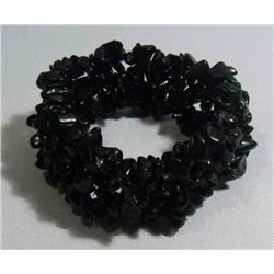 CHIPPED BLACK ONEX STONE 305.00CTW BRACELET BAND