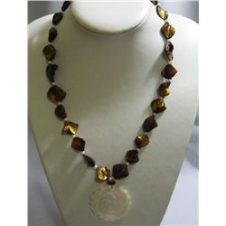 350CTW PHILIPPINE GOLDEN BROWN MOTHER OF PEARL NECKACE