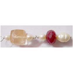 Natural 33.70ct Peal/Ruby/Semi Precious Pendant .925 St