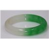 Image 2 : CHINESE GREEN AND WHITE JADE BANGLE; DIAMETER 2.5 IN