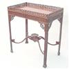 Image 1 : An Edwardian Chippendale style mahogany silver table having pierced gallery over blind fret-carve...