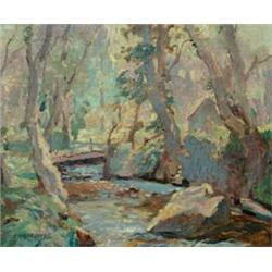 Stanley Gardiner (1888-1952) - oil on board, `Lamorna Stream', signed, 15ins x 18ins (See illustr...