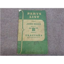 John Deere Model B Series Parts List Manual