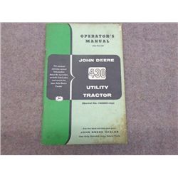 John Deere 430 Utliity Tractor Operators Manual