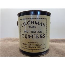 Tilghman Brand Salt Water Oysters 1 Gal Tin Can