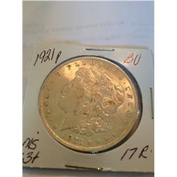 1921 BU MS-63+ MORGAN SILVER DOLLAR