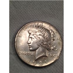 1921 Peace Dollar F12 KEY DATE