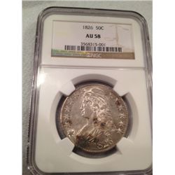 1826 Capped Bust Half Dollar AU-58