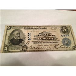 1902 $5 National Bank of Austin Note