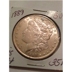 1889 MORGAN SILVER DOLLAR MS-63+