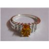 Image 1 : 2.650g Ring of Citrine & CZ Sterling Silver