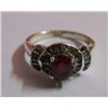 Image 1 : 4.320g Ring of Garnet & CZ Sterling Silver