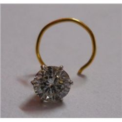 Diamond,Yellow Gold Nose Pin Weight:1.45Ctw