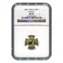 Certified Tenth Ounce Chinese Gold Panda UNC Details (R